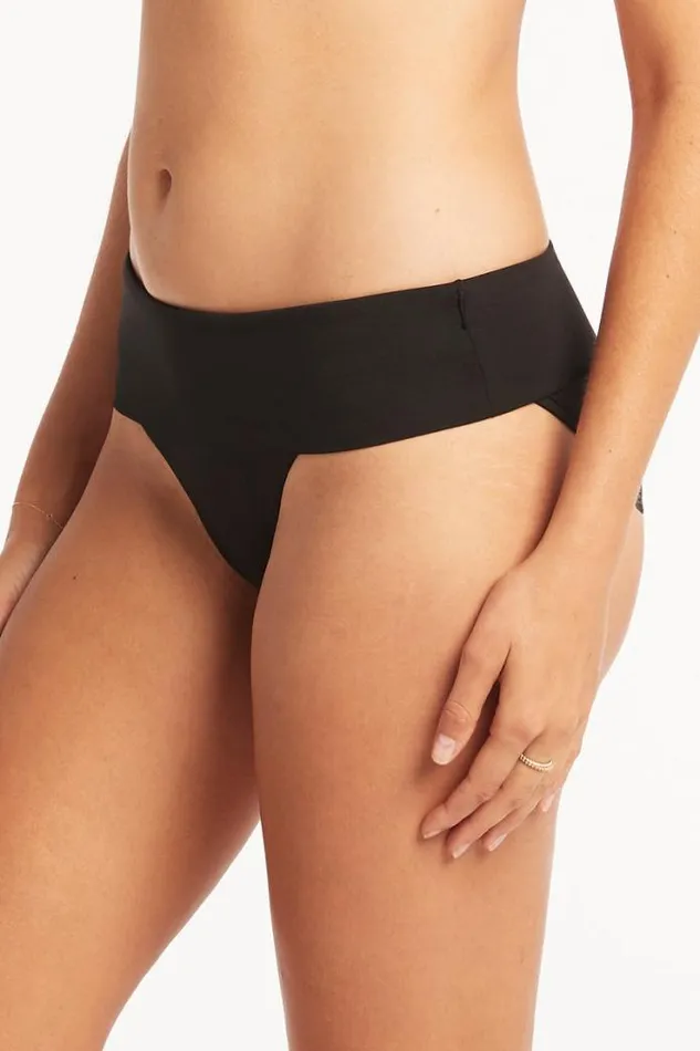 Eco Essentials Roll Band Pant Eco Essentials Black Women Sea Level Bottoms