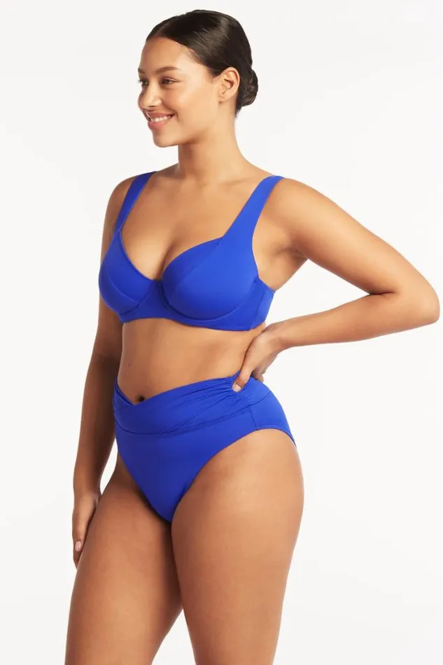 Eco Essentials Wrap High Waist Pant Eco Essentials Cobalt Women Sea Level Bottoms