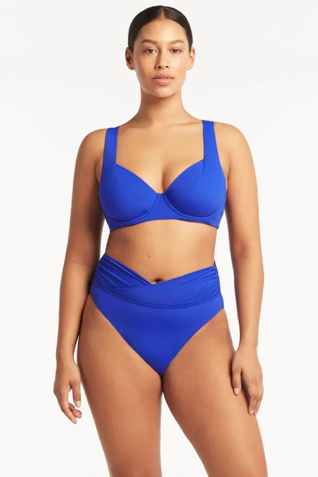Eco Essentials Wrap High Waist Pant Eco Essentials Cobalt Women Sea Level Bottoms