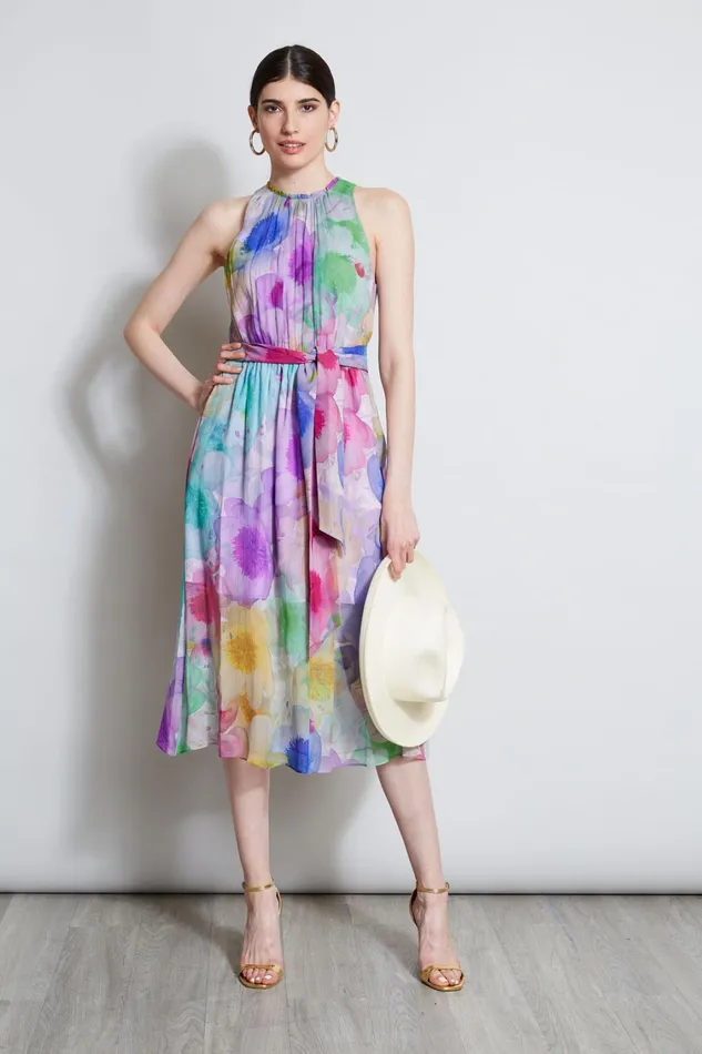 Elie Tahari Dresses and Jumpsuits Pigment Floral Silk Chiffon Halter Dress Multi 8211 Women Elie Tahari Dresses and Jumpsuits Pigment Floral Silk Chiffon Halter Dress Multi 8211 Women