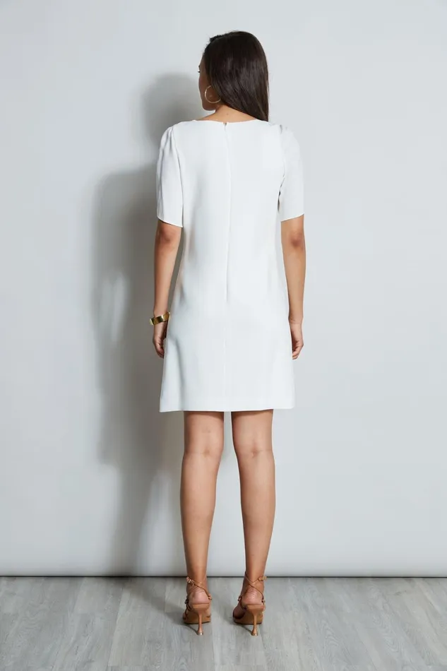 Elie Tahari Dresses and Jumpsuits Slit Sleeve Crepe Dress Foam 8211 Women
