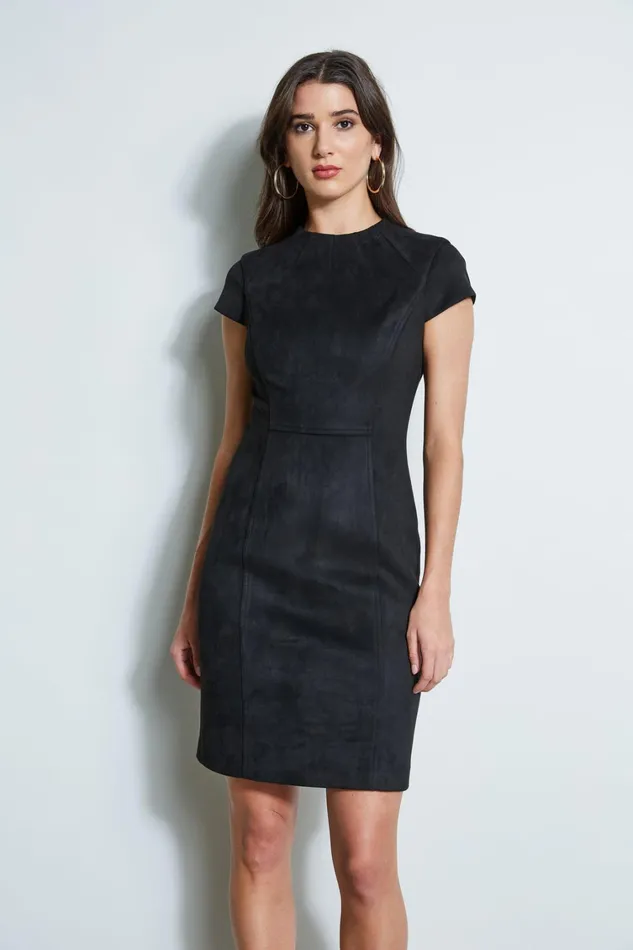 Elie Tahari Dresses and Jumpsuits Vegan Suede Dart Dress Black 8211 Women