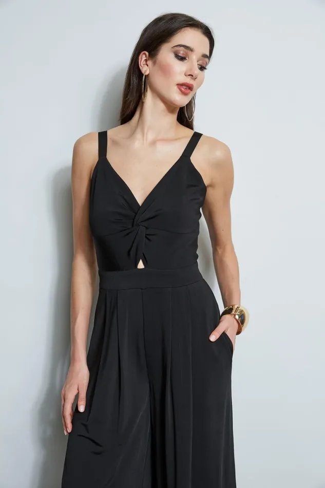 Elie Tahari Dresses and Jumpsuits Wide Leg Twist Jumpsuit Noir 8211 Women