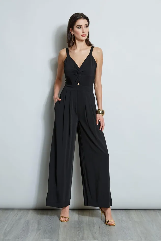 Elie Tahari Dresses and Jumpsuits Wide Leg Twist Jumpsuit Noir 8211 Women
