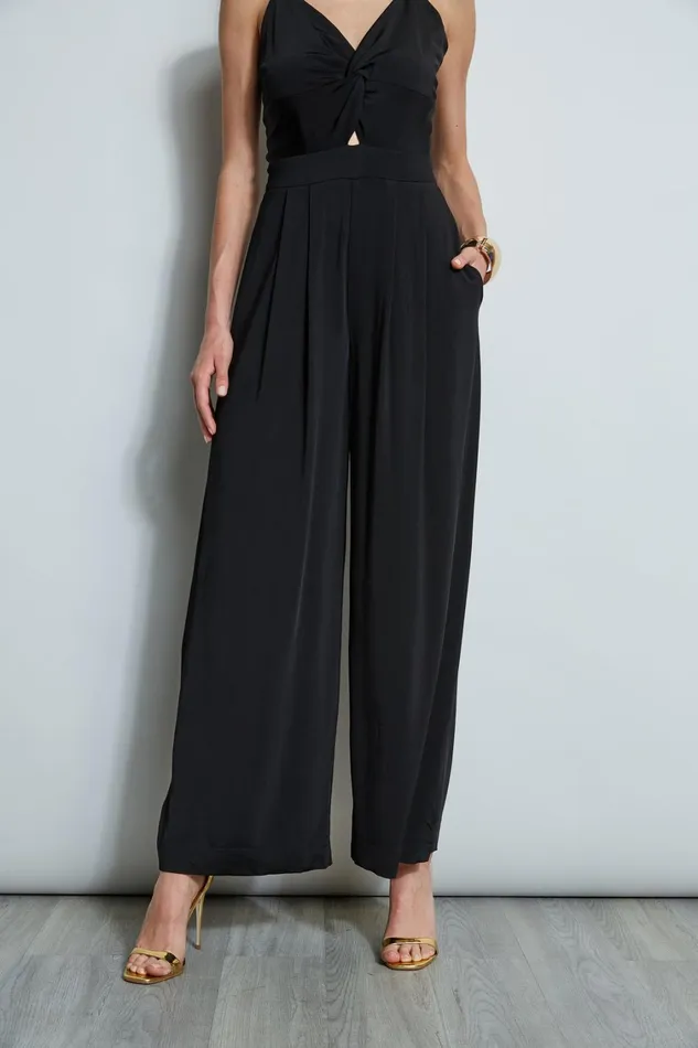 Elie Tahari Dresses and Jumpsuits Wide Leg Twist Jumpsuit Noir 8211 Women