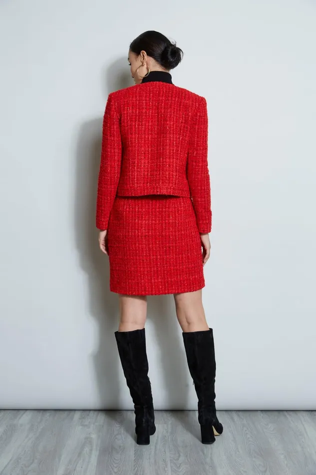 Elie Tahari Jackets and Blazers French Tweed Button Jacket Flame Red 8211 Women