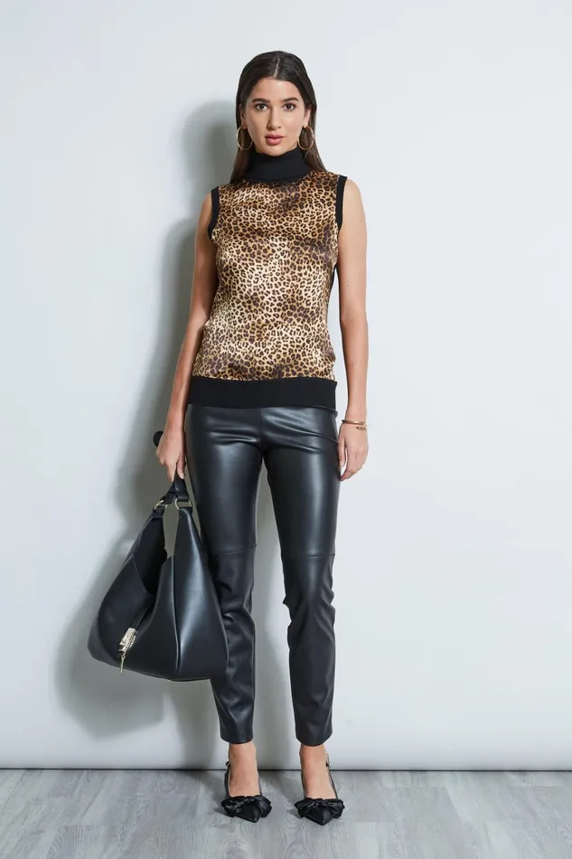 Elie Tahari Knits and Sweaters Ocelot Print Sweater Black 8211 Women