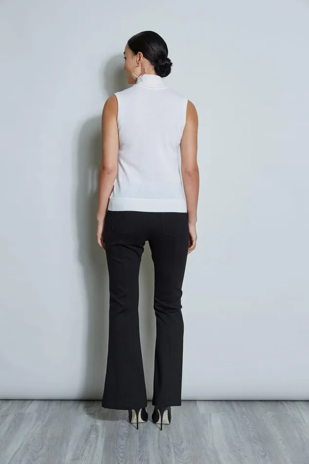 Elie Tahari Knits and Sweaters Sleeveless Satin Front Sweater Snow 8211 Women