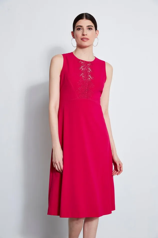 Elie Tahari Midi Dresses Lace Applique Midi Dress Cyclamen 8211 Women
