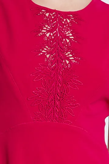 Elie Tahari Midi Dresses Lace Applique Midi Dress Cyclamen 8211 Women