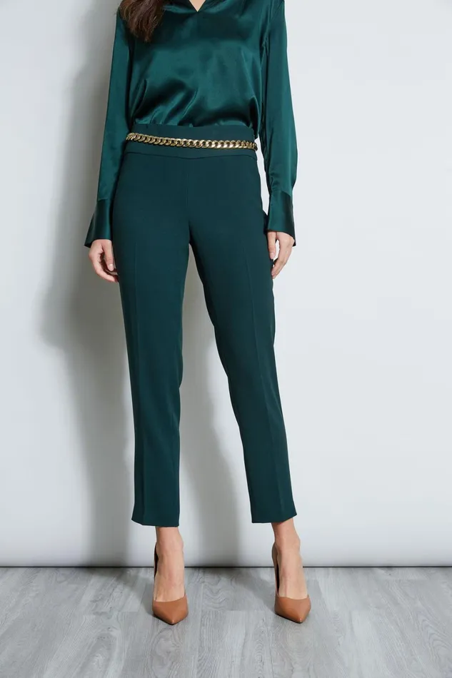 Elie Tahari Pants Crepe Slim Leg Pant Jadite 8211 Women