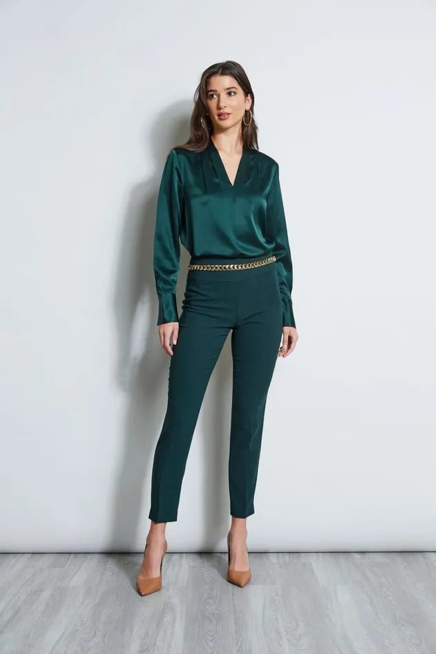 Elie Tahari Pants Crepe Slim Leg Pant Jadite 8211 Women