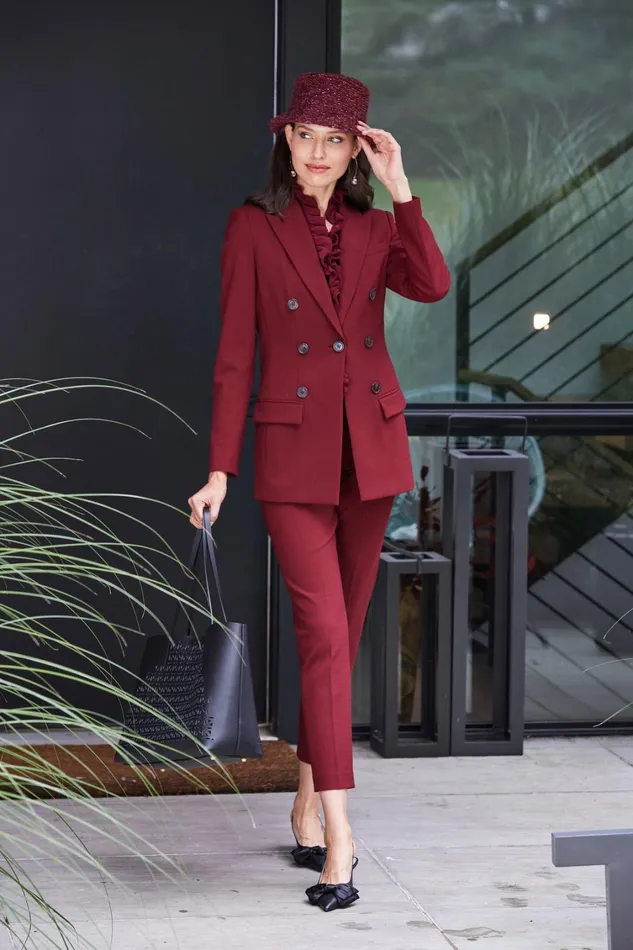 Elie Tahari Pants Slim Fit Pant Bordeaux 8211 Women