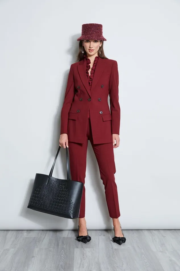 Elie Tahari Pants Slim Fit Pant Bordeaux 8211 Women