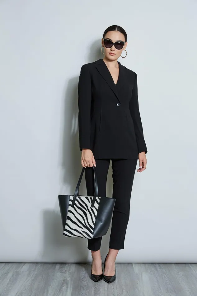 Elie Tahari Suiting Asymmetric Single Button Blazer Black 8211 Women