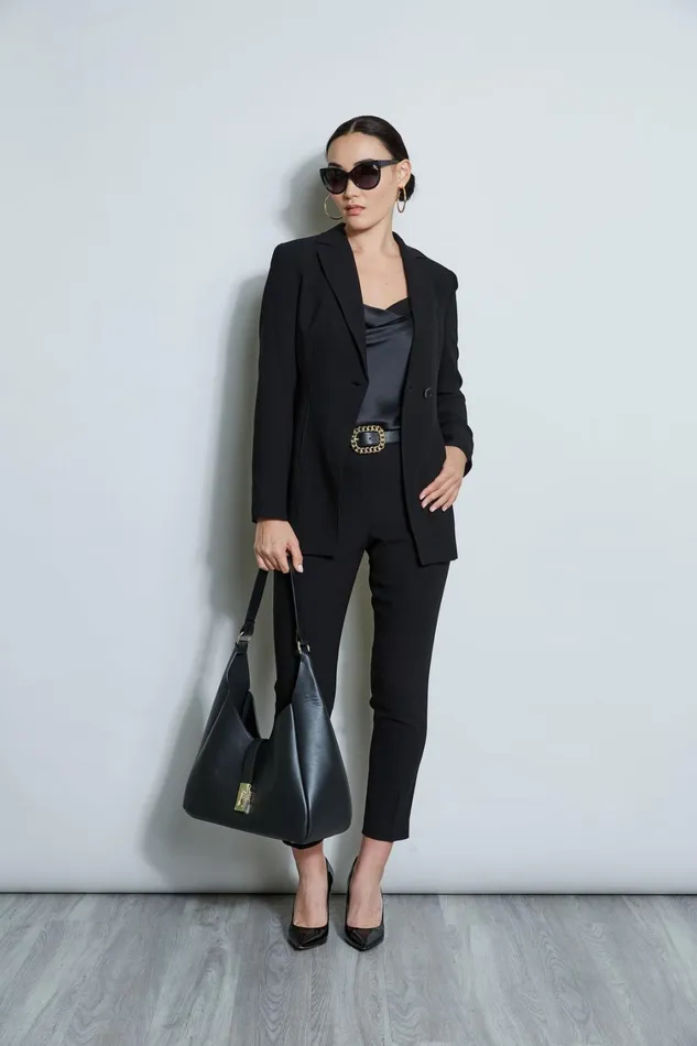 Elie Tahari Suiting Asymmetric Single Button Blazer Black 8211 Women