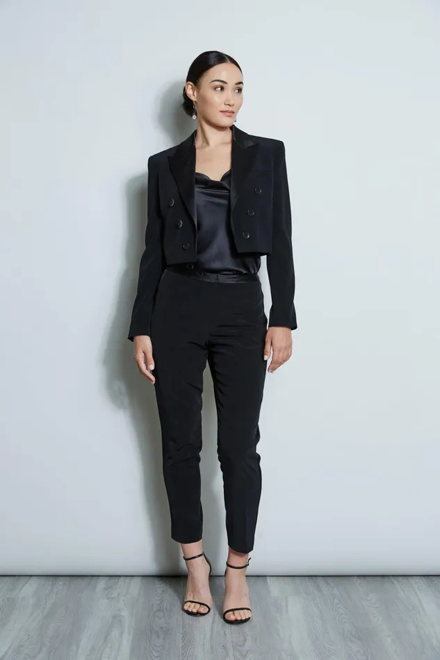 Elie Tahari Suiting Cropped Tuxedo Jacket Black 8211 Women