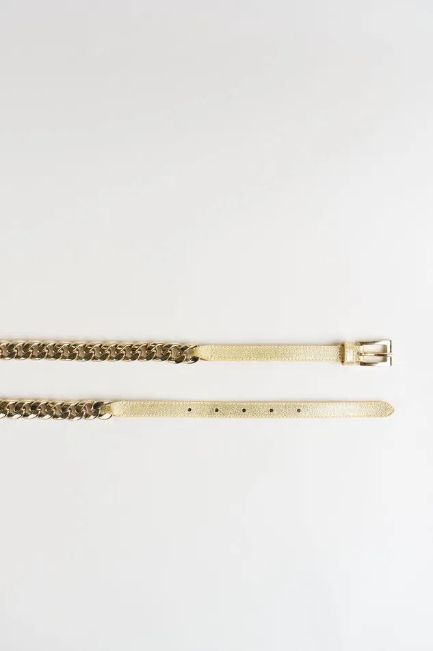 Elie Tahari Suiting Metallic Chain Belt Gold Metallic 8211 Women