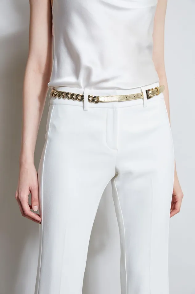 Elie Tahari Suiting Metallic Chain Belt Gold Metallic 8211 Women