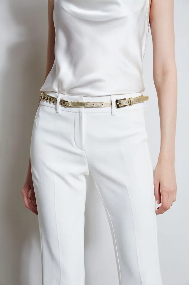 Elie Tahari Suiting Metallic Chain Belt Gold Metallic 8211 Women