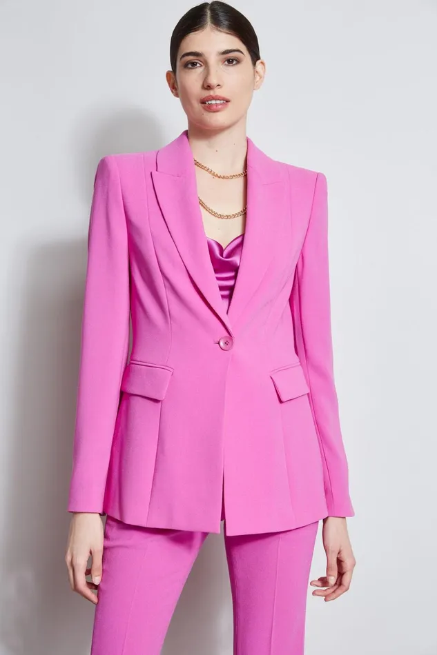 Elie Tahari Suiting Single Button Blazer Peony 8211 Women