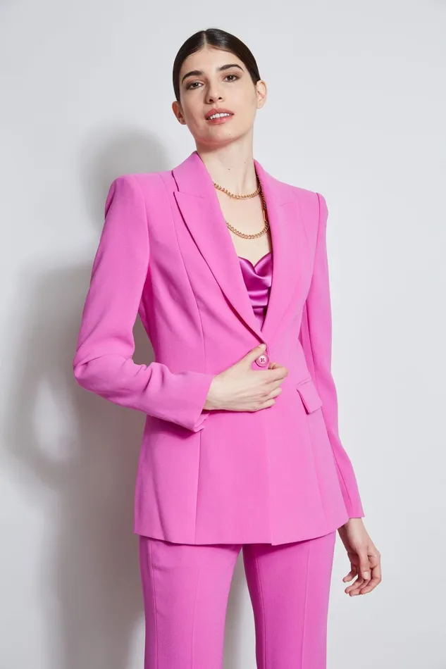 Elie Tahari Suiting Single Button Blazer Peony 8211 Women