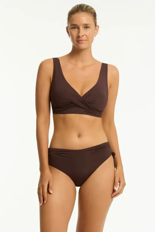 Essentials Edit Mid Drawstring Pant Eco Essentials Cocoa Women Sea Level Bottoms