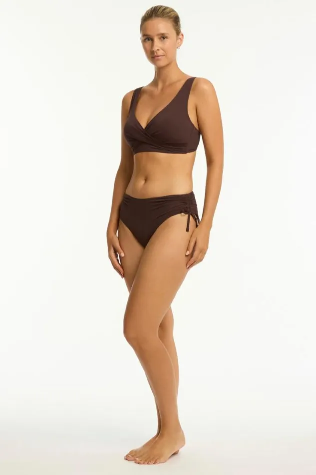 Essentials Edit Mid Drawstring Pant Eco Essentials Cocoa Women Sea Level Bottoms