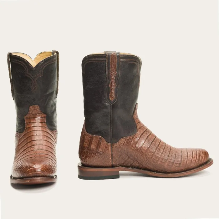Exotics Men Stetson Puncher Exotic Boots Brown