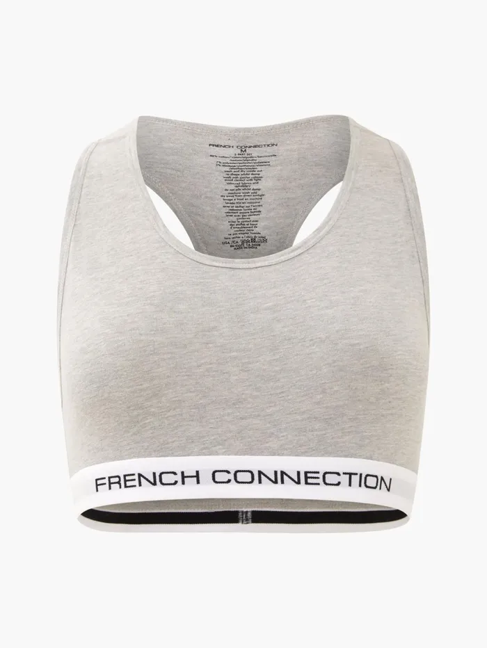 French Connection 2 Pack French Connection Crop Tops Logo BlackGrey Woman Underwear and Socks