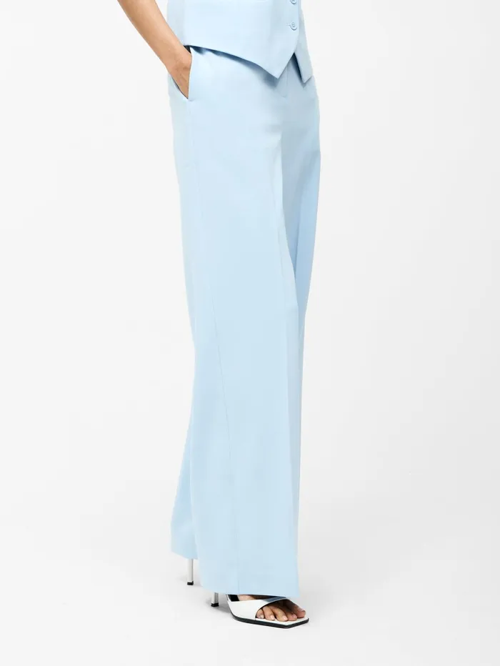 French Connection Angie Tailored Wide Leg Trousers Sky Blue Woman Trousers