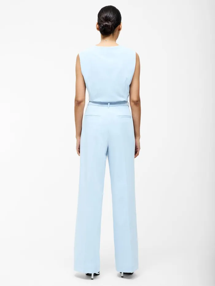 French Connection Angie Tailored Wide Leg Trousers Sky Blue Woman Trousers