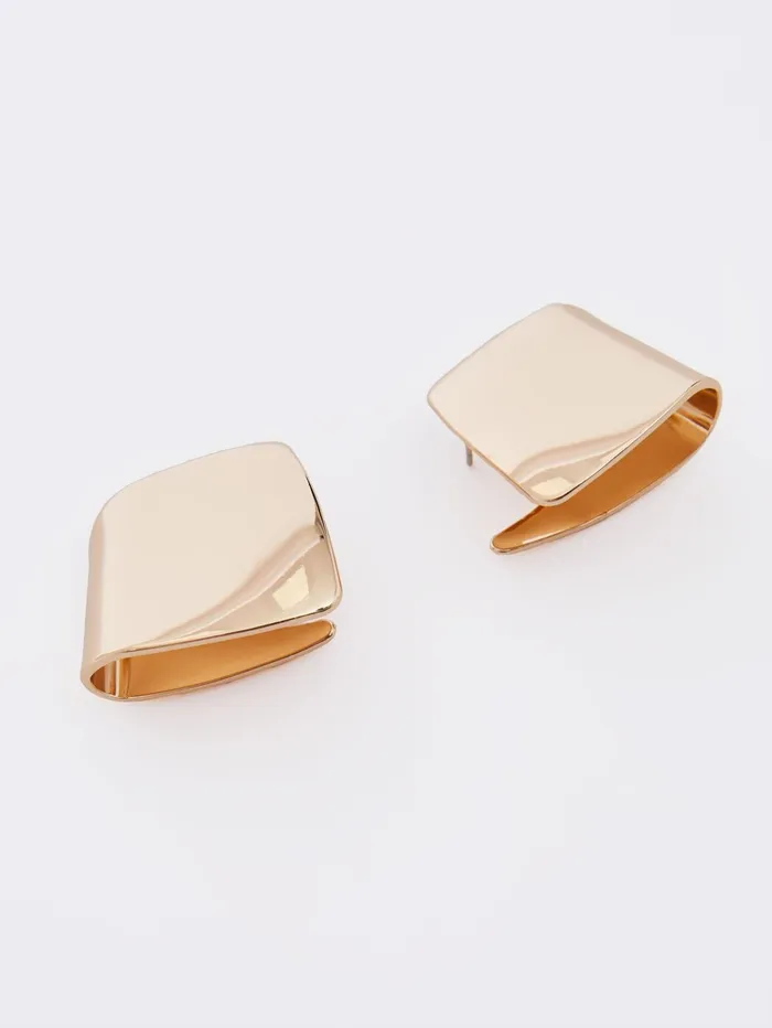 French Connection Architectural Square Stud Earrings Gold Woman Jewellery
