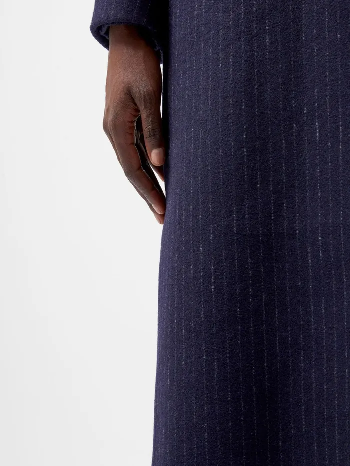 French Connection Arlana Pinstripe Coat NavyGrey Woman Coats and Jackets