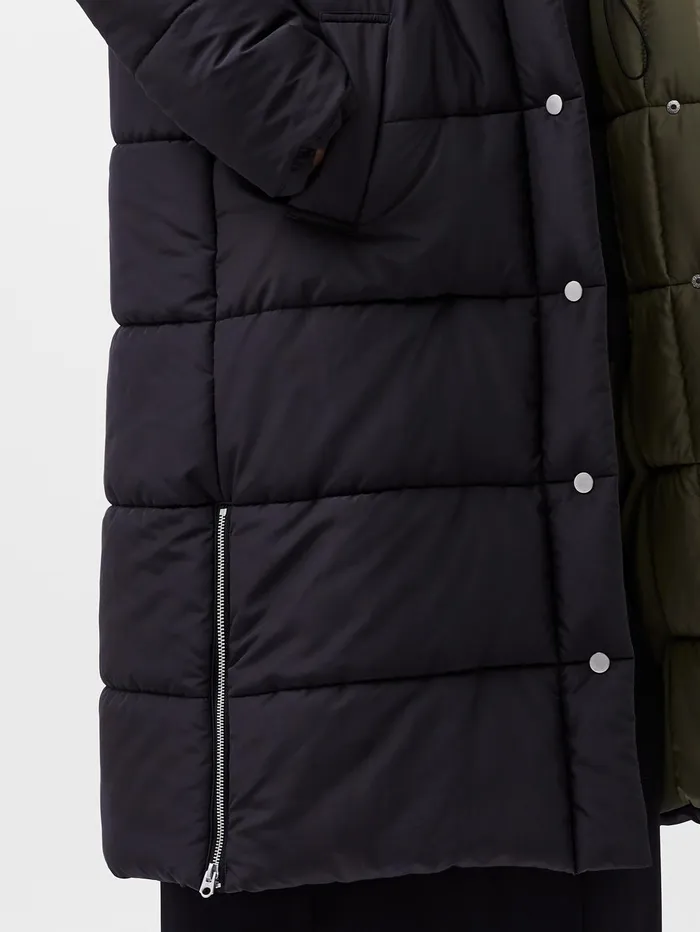 French Connection Auden Double Front Puffer Jacket BlackoutTarmac Khaki Woman Coats and Jackets