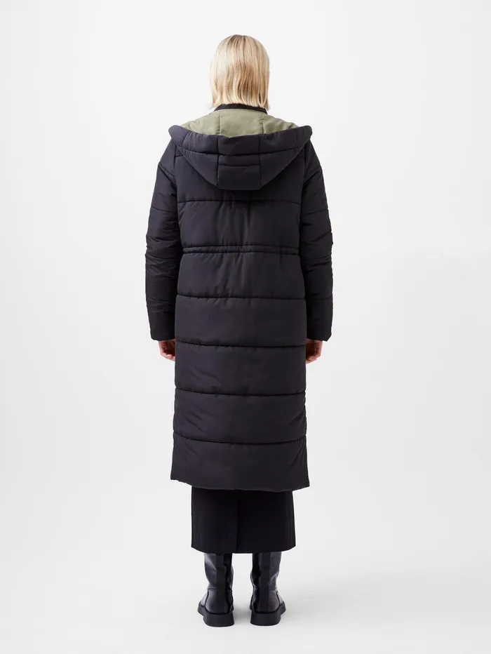 French Connection Auden Double Front Puffer Jacket BlackoutTarmac Khaki Woman Coats and Jackets