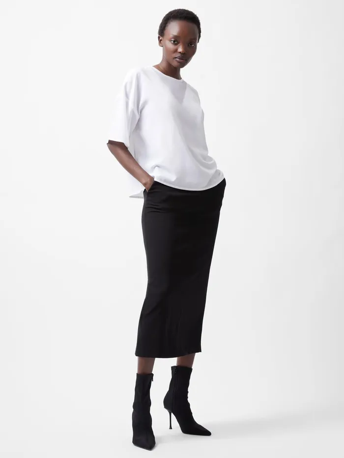 French Connection Capriana Crepe Top Linen White Woman Tops