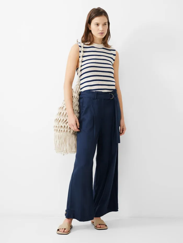 French Connection Elkie Twill Trousers Marine Woman Coords