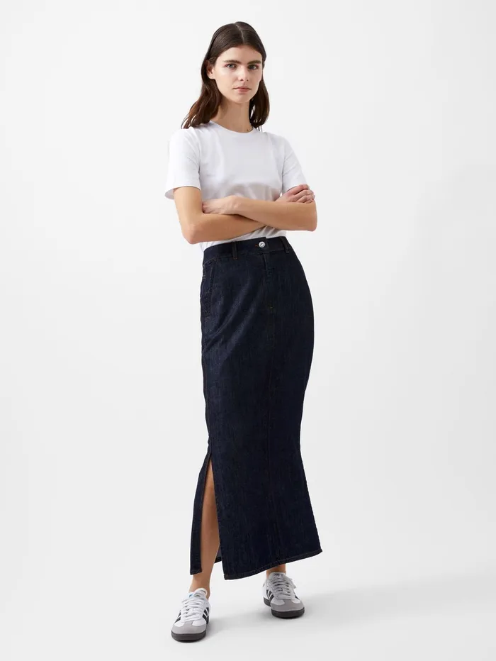 French Connection Finley Denim Maxi Skirt Indigo Woman Coords