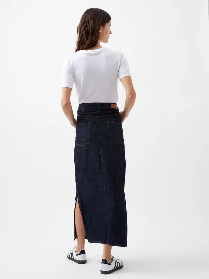 French Connection Finley Denim Maxi Skirt Indigo Woman Coords