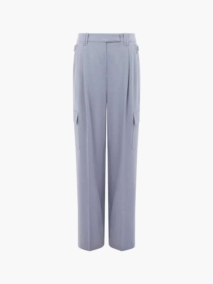 French Connection Franklin Barrel Leg Cargo Trousers Grey Woman Trousers