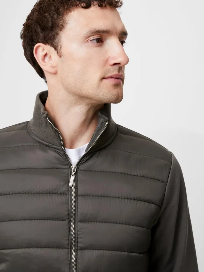 French Connection Hybrid Bomber Jacket Hunter Green Man Coats and Jackets