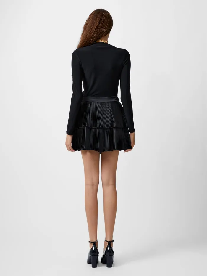 French Connection Ilsa Pleated Mini Skirt Blackout Woman Skirts