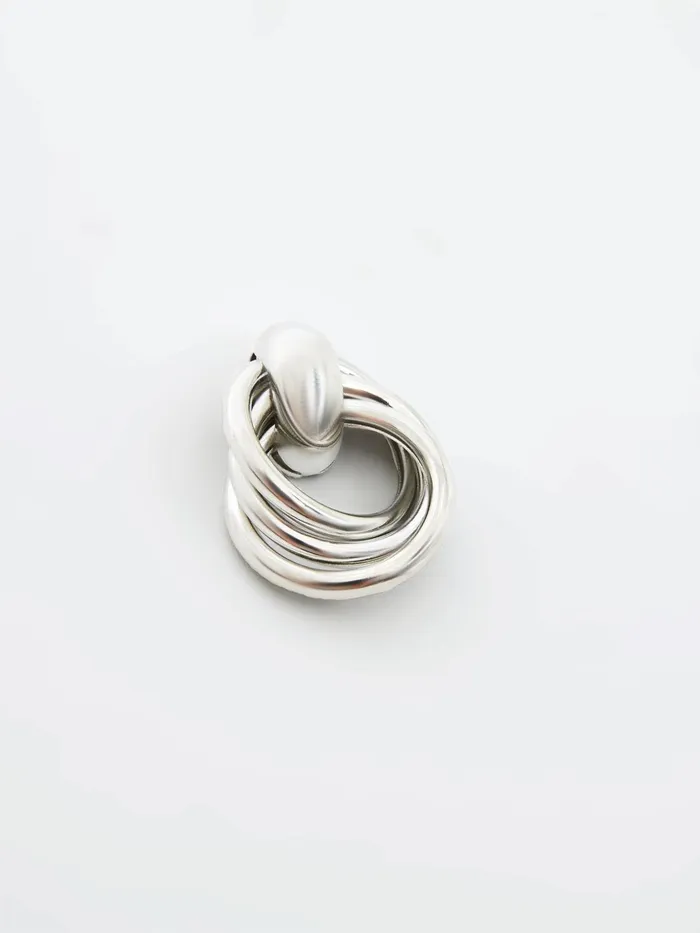 French Connection Interlocking Metal Knot Earrings Rhodium Woman Jewellery