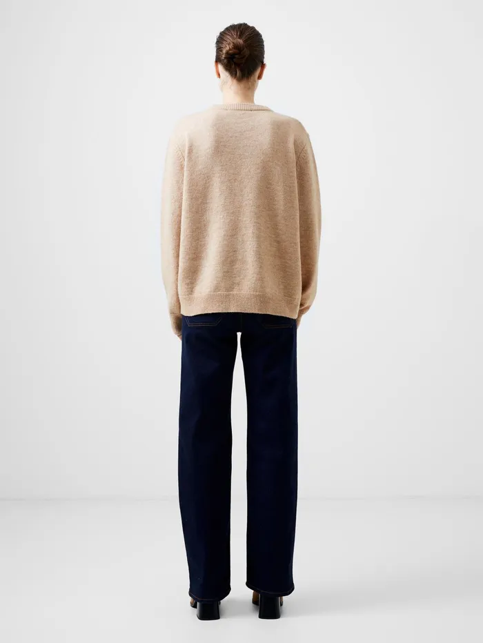 French Connection Kesia Recycled Crew Neck Jumper Camel Mel Woman Jumpers and Cardigans