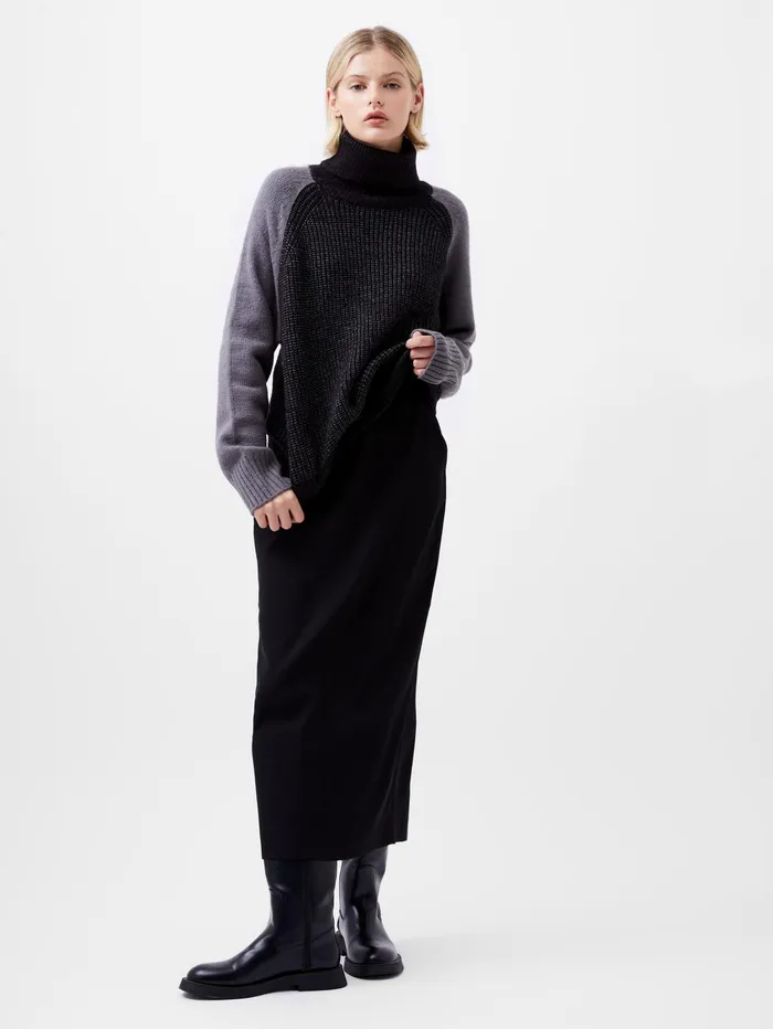 French Connection Kessy High Neck Knit JumperCharcoalWarm Graphite Woman Jumpers and Cardigans