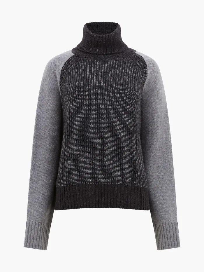 French Connection Kessy High Neck Knit JumperCharcoalWarm Graphite Woman Jumpers and Cardigans