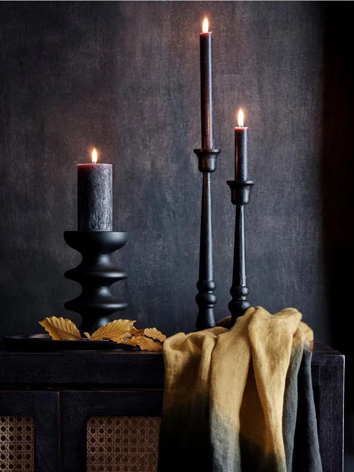 French Connection Large Kala Candle Holder Black Home Home Accessories