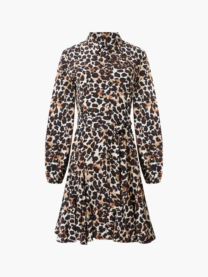 French Connection Leopard Print Swing Dress Multi Woman Dresses