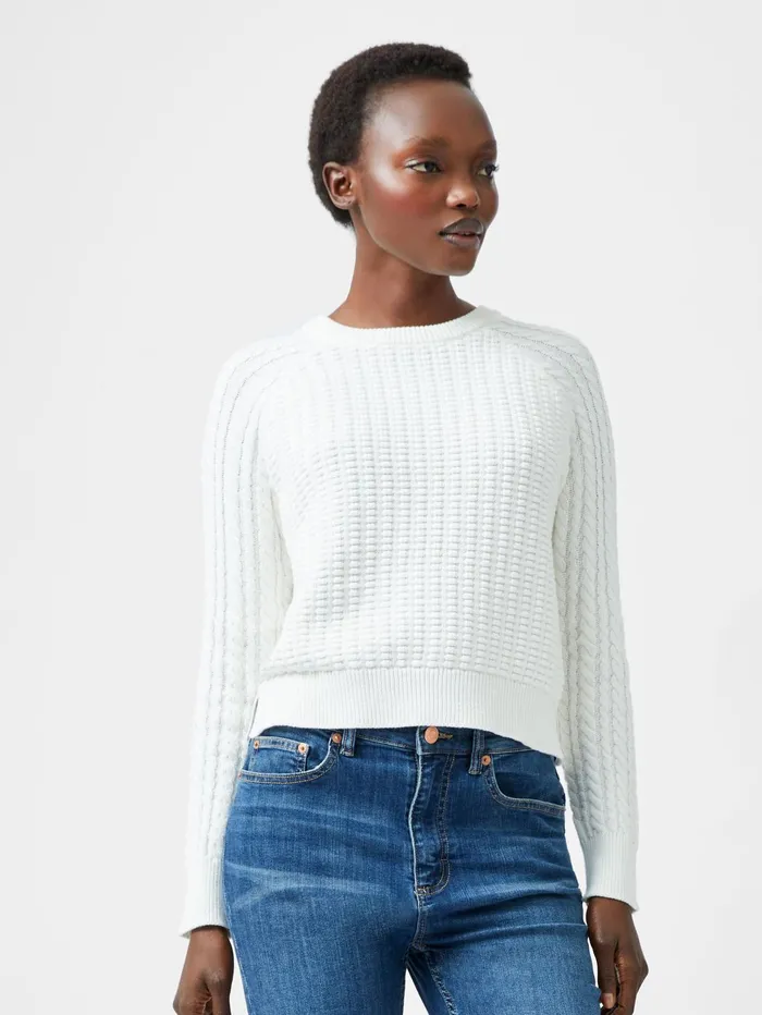 French Connection Mozart Popcorn Cable Knit Jumper Winter White Woman Jumpers and Cardigans French Connection Mozart Popcorn Cable Knit Jumper Winter White Woman Jumpers and Cardigans